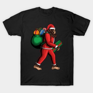 Santa Sasquatch is Coming to Town, Christmas Bigfoot Funny Design T-Shirt